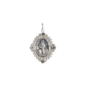 VIRGINS SAINTS & ANGELS VSA Petite Oval Cloister Lady of Fatima Charm in Silver